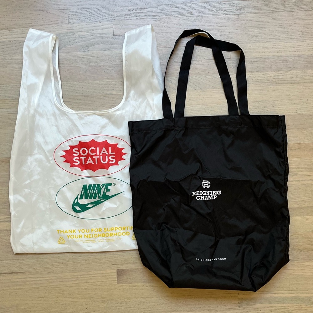 Reigning Champ and Nike x Social Status Totes